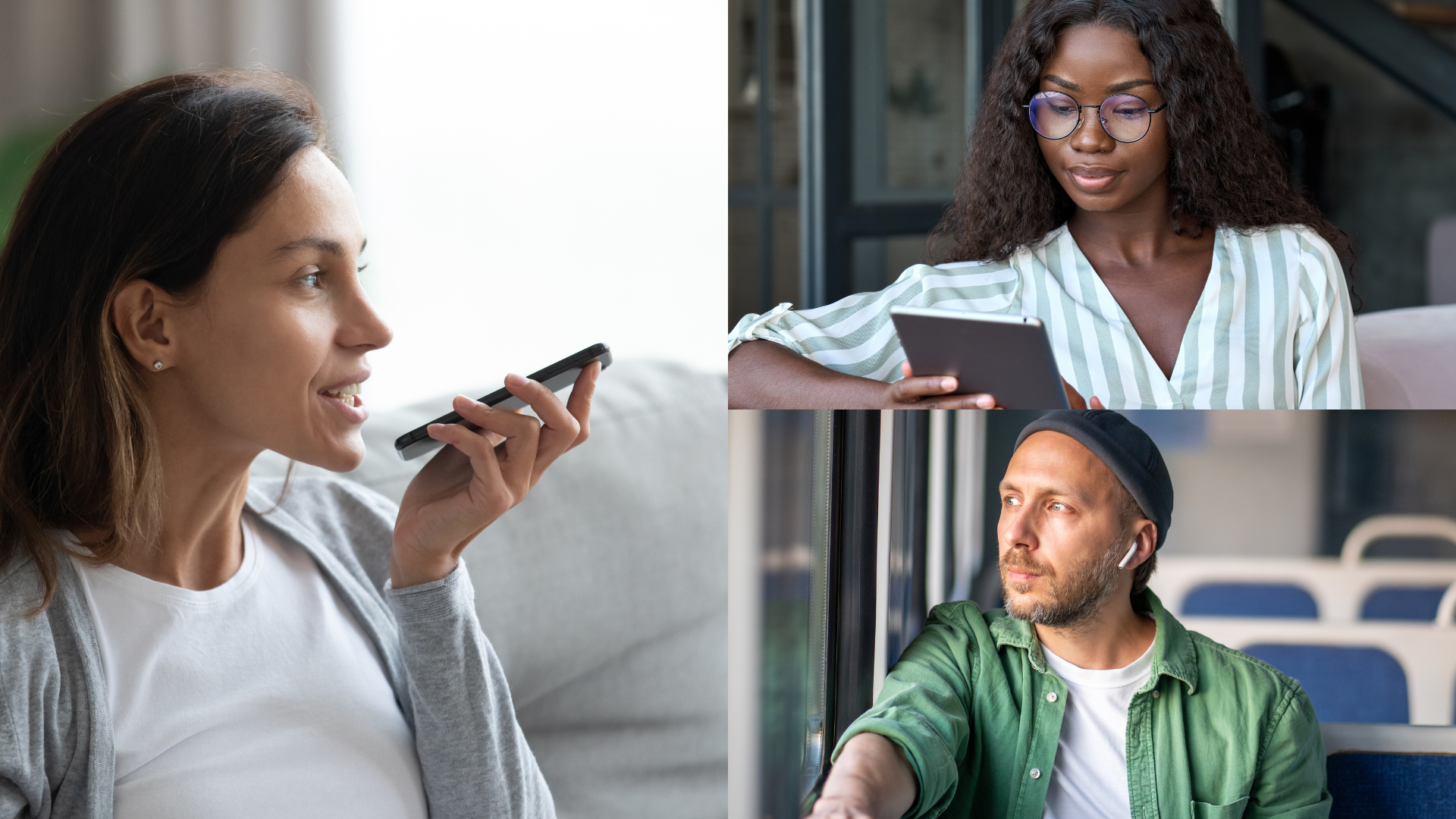 Collage of people using accessible tools