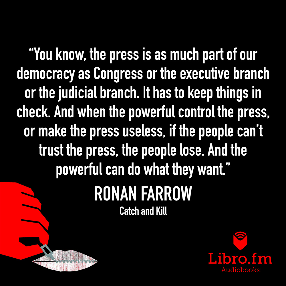 You know, the press is as much part of our democracy as Congress or the executive branch or the judicial branch. It has to keep things in check. And when the powerful control the press, or make the press useless, if the people can’t trust the press, the people lose. And the powerful can do what they want.