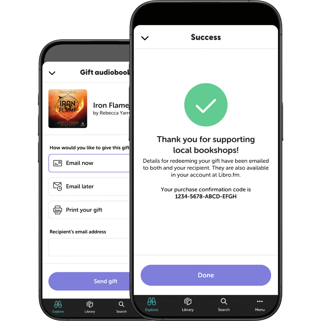 Libro.fm app gifting view